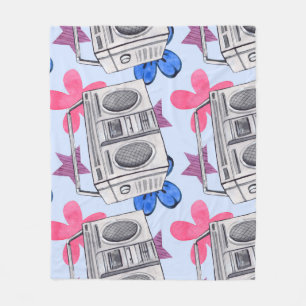 90s Stijl: Waterverf Naadloos Patroon Fleece Deken