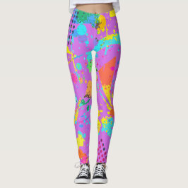 90s Stijlkleurige Geometrische Retrograafstijl Sti Leggings