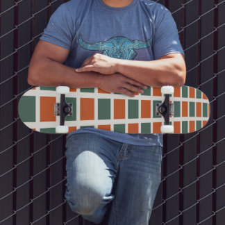 90s Streetwear Geometrisch Verbrand Oranje Saliegr Persoonlijk Skateboard