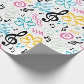 90s Style Treble Clef Muziek Cadeaupapier (Hoek)