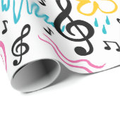 90s Style Treble Clef Muziek Cadeaupapier (Rol Hoek)
