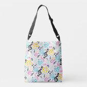 90s Style Treble Clef Muziek Crossbody Tas (Achterkant)