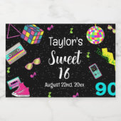 90's, terug naar de 90's, Sweet 16, Sparkling Wijnetiket (Enkel label)