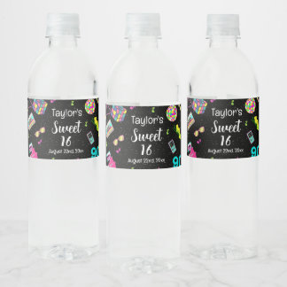 90's, terug naar de 90's, Sweet 16, Waterfles Etiket