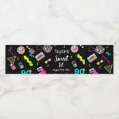 90's, terug naar de 90's, Sweet 16, Waterfles Etiket (Enkel label)