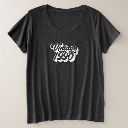 90's Text 1990 Vintage T-shirt (Design voorkant)