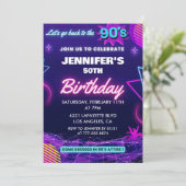 90s thema 50e verjaardag uitnodiging Retro (Staand voorkant)