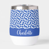 90's thema blauwe geruite naam monogram (Voorkant)
