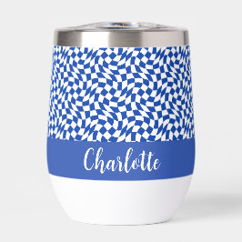90's thema blauwe geruite naam monogram