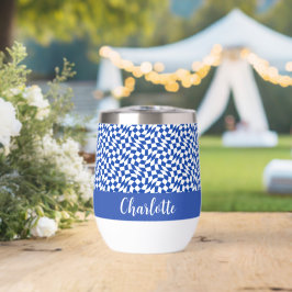 90's thema blauwe geruite naam monogram