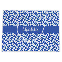 90's thema blauwe geruite naam monogram