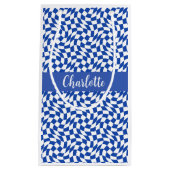 90's thema blauwe geruite naam monogram klein cadeauzakje (Voorkant)