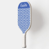90's thema blauwe geruite naam monogram pickleball paddle (Links)