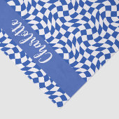90's thema blauwe geruite naam monogram tissuepapier (Detail)