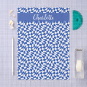 90's thema blauwe geruite naam monogram tissuepapier (Craft)
