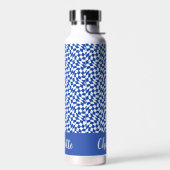 90's thema blauwe geruite naam monogram waterfles (Links)