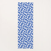 90's thema blauwe geruite naam monogram yogamat (Achterkant)