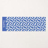 90's thema blauwe geruite naam monogram yogamat (Voorkant (horizontaal))
