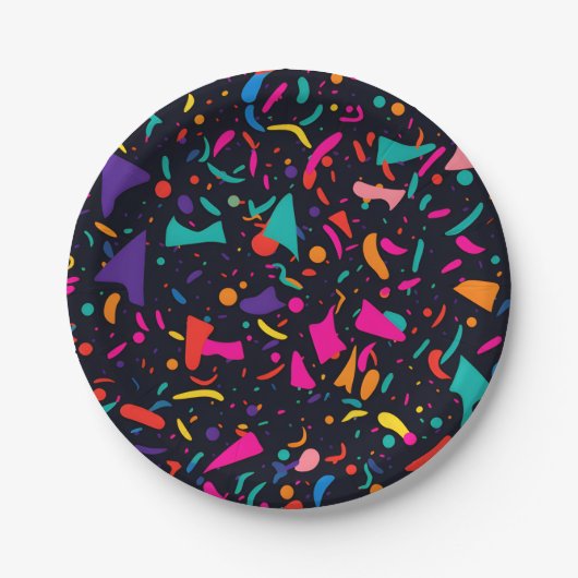 90's Thema Confetti Papier Bord Verjaardagsfeest (Voorkant)