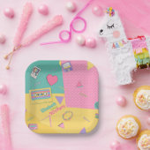 90's Thema Verjaardagsfeestje Borden Papieren Bordje (Feest)