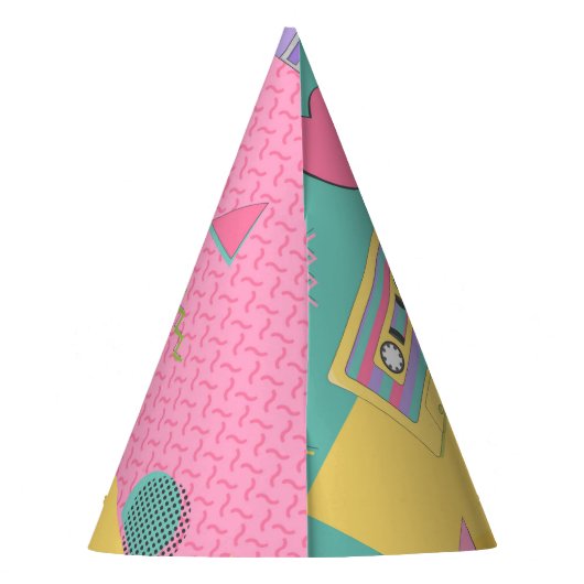 90's Thema Verjaardagsfeestje Petten Feesthoedjes (Achterkant)