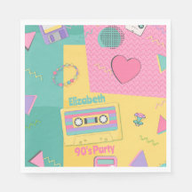 90's Thema Verjaardagsfeestservetten