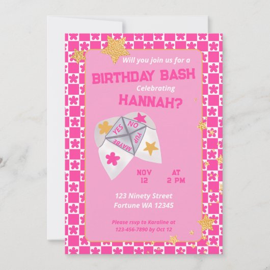 90s Throwback Cootie Catcher Verjaardagsfeest Kaart (Voorkant)