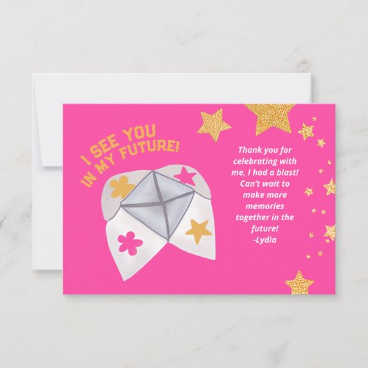 90s Throwback Fortune Party Dank je Bedankkaart (Voorkant)