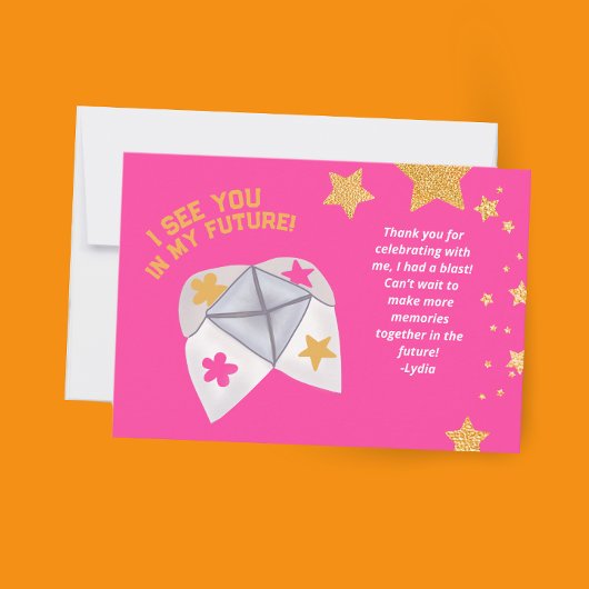 90s Throwback Fortune Party Dank je Bedankkaart