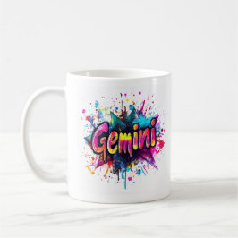 90s Throwback Gemini: Splatter Paint Mok