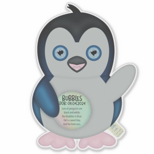 90s Throwback - Pixel Baby's Plushie (Bubbels de Sticker (Voorkant)