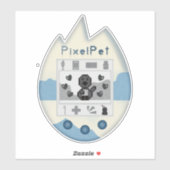 90s Throwback - Pixel Pet Penguin Digitale Pet (Bu Sticker (Vel)