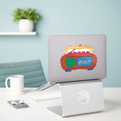 90s Throwback - Pixel Radio Cassette Player Radio Sticker (Laptop op bureau)