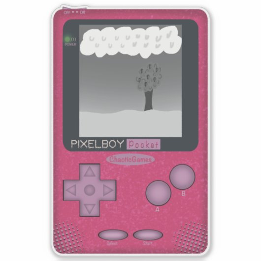 90s Throwback - PixelBoyPocket Game Console Sticker (Voorkant)