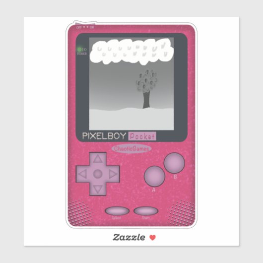 90s Throwback - PixelBoyPocket Game Console Sticker (Vel)