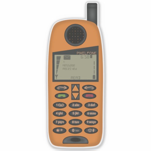 90s Throwback - PixelFone mobiele telefoon Sticker (Voorkant)