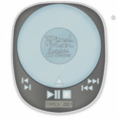 90s Throwback - PixelMan Draagbare CD-speler Stick Sticker (Voorkant)