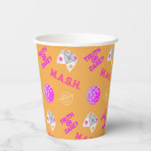 90's Throwback Roze en Sinaasappel Papieren Bekers (Achterkant)