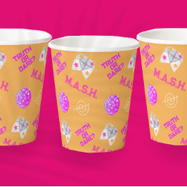90's Throwback Roze en Sinaasappel Papieren Bekers