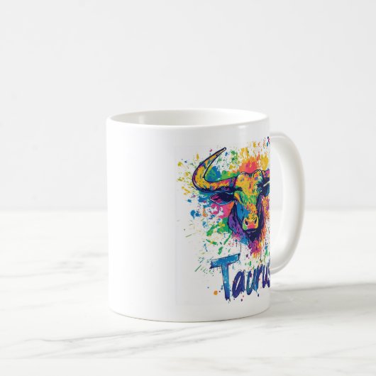 90s Throwback Taurus: Splatter Paint Mok (Voorkant rechts)