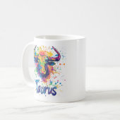 90s Throwback Taurus: Splatter Paint Mok (Voorkant links)