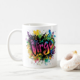 90s Throwback Virgo: Splatter Paint Mok