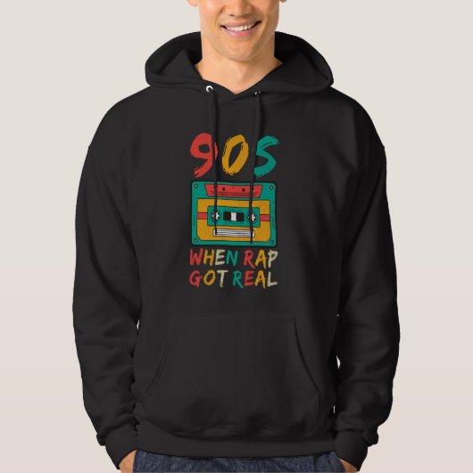 90s Toen Rap kreeg echte 90s Hip Hop Hoodie (Voorkant)