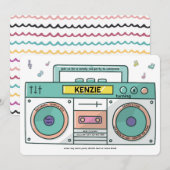 90's Totally Rad Boombox Music Thema Verjaardag Kaart (Voorkant / Achterkant)