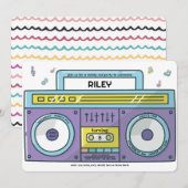 90's Totally Rad Boombox Music Thema Verjaardag Kaart (Voorkant / Achterkant)