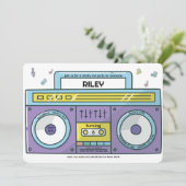 90's Totally Rad Boombox Music Thema Verjaardag Kaart (Staand voorkant)