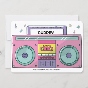 90's Totally Rad Boombox Music Thema Verjaardag Kaart