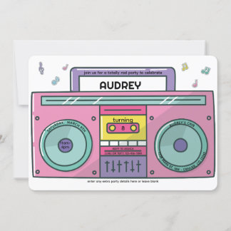 90's Totally Rad Boombox Music Thema Verjaardag Kaart
