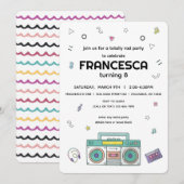 90's Totally Rad Music Thema Verjaardag Kaart (Voorkant / Achterkant)