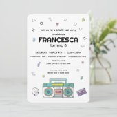 90's Totally Rad Music Thema Verjaardag Kaart (Staand voorkant)